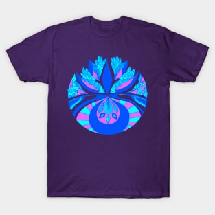 Blue Abstract Motif T-Shirt